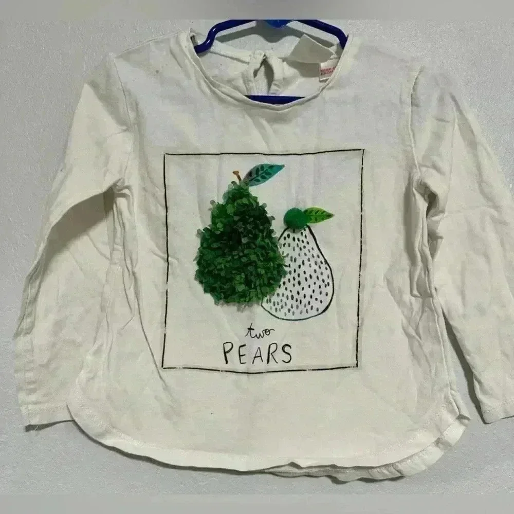 265. Zara baby girl embroidered white blouse set of 2 sz 3/4 years